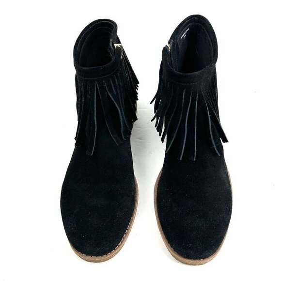 Kate Spade Ankle Boot 8 Betsie Too Suede Fringed Black Booties Womens Zip Up - Picture 14 of 14
